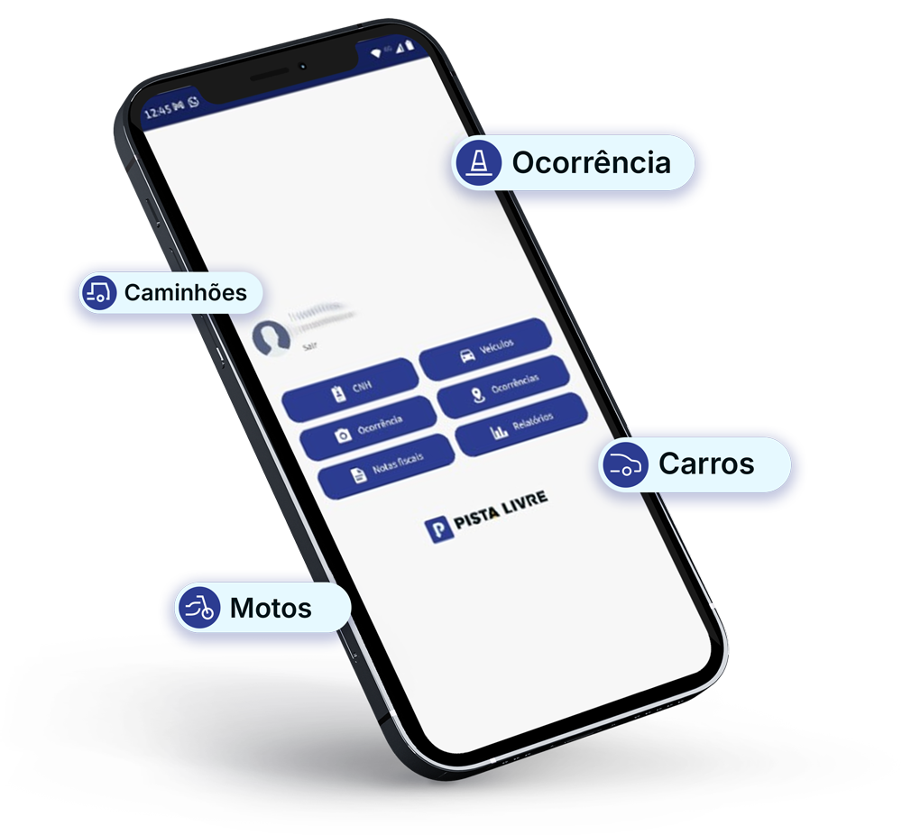 Projeto aplicado em uma tela de celular